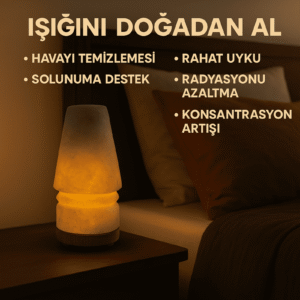 8 Adet Gri Abajur model tuz lambası kablolu