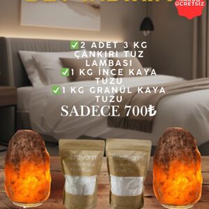 2 Adet 3-4 kg tuz lambası +2 kg kaya tuzu